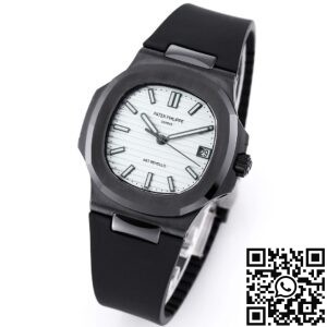 AET Custom Patek Philippe Nautilus Gradient Black Ceramic White Dial