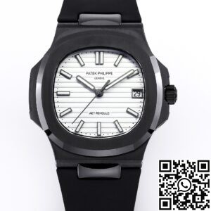 AET Custom Patek Philippe Nautilus Gradient Black Ceramic White Dial