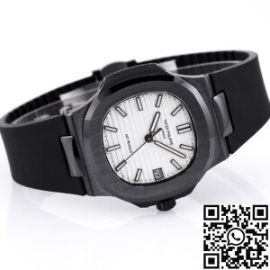 AET Custom Patek Philippe Nautilus Gradient Black Ceramic White Dial