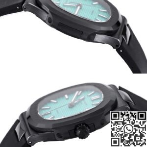 AET Custom Patek Philippe Nautilus Green Dial Black Ceramic Case
