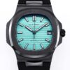 AET Custom Patek Philippe Nautilus Tiffany Blue Dial Black Ceramic Case