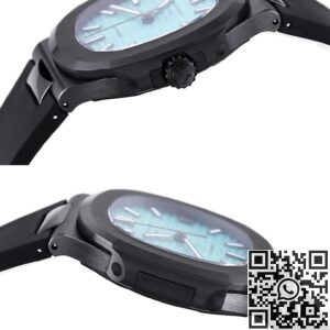 AET Custom Patek Philippe Nautilus Tiffany Blue Dial Black Ceramic Case