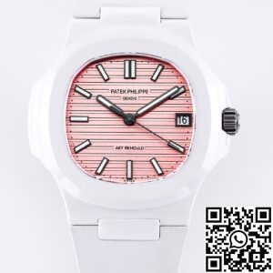 AET Custom Patek Philippe Nautilus Pink Dial White Ceramic