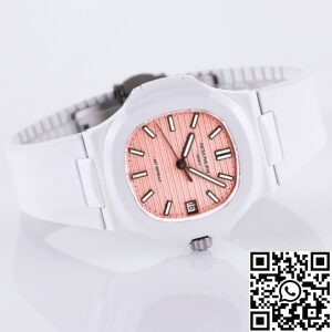 AET Custom Patek Philippe Nautilus Pink Dial White Ceramic