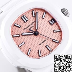 AET Custom Patek Philippe Nautilus Pink Dial White Ceramic