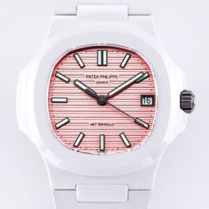 AET Custom Patek Philippe Nautilus Pink Dial White Ceramic