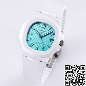 AET Custom Patek Philippe Nautilus Tiffany Blue Dial White Ceramic
