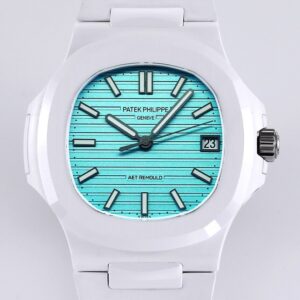 AET Custom Patek Philippe Nautilus Tiffany Blue Dial White Ceramic