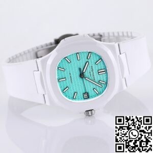 AET Custom Patek Philippe Nautilus Tiffany Blue Dial White Ceramic