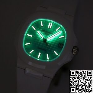 AET Custom Patek Philippe Nautilus Tiffany Blue Dial White Ceramic