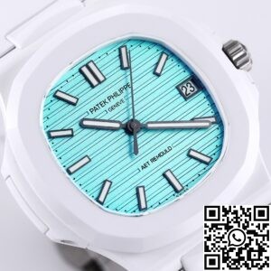 AET Custom Patek Philippe Nautilus Tiffany Blue Dial White Ceramic