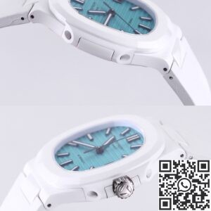 AET Custom Patek Philippe Nautilus Tiffany Blue Dial White Ceramic
