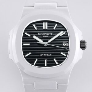 AET Custom Patek Philippe Nautilus Black Dial White Ceramic