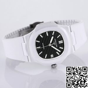 AET Custom Patek Philippe Nautilus Black Dial White Ceramic