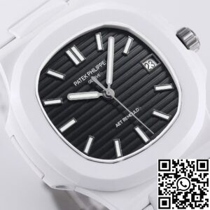 AET Custom Patek Philippe Nautilus Black Dial White Ceramic