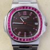 PPF Custom Patek Philippe Nautilus 5711 Red Diamond Gemstone Watch