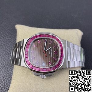 PPF Custom Patek Philippe Nautilus 5711 Red Diamond Gemstone Watch