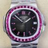 PPF Custom Patek Philippe Nautilus 5711 Red Diamond Black Dial Watch
