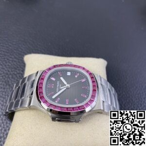 PPF Custom Patek Philippe Nautilus 5711 Red Diamond Black Dial Watch