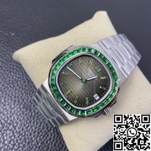 PPF Custom Patek Philippe Nautilus 5711 Emerald Diamond Green Dial Watch