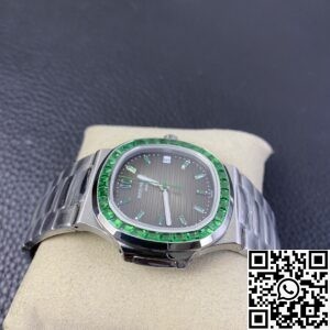 PPF Custom Patek Philippe Nautilus 5711 Emerald Diamond Green Dial Watch
