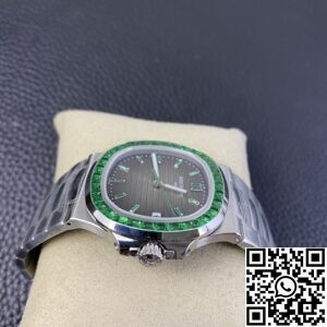 PPF Custom Patek Philippe Nautilus 5711 Emerald Diamond Green Dial Watch