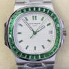PPF Custom Patek Philippe Nautilus 5711 Emerald Diamond White Dial Watch