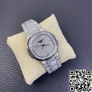 DM Factory Replica Patek Philippe Nautilus 5719/10G-010 Full Diamond Watch