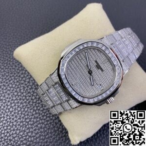 DM Factory Replica Patek Philippe Nautilus 5719/10G-010 Full Diamond Watch