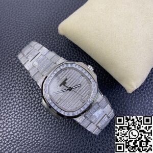 DM Factory Replica Patek Philippe Nautilus 5719/10G-010 Full Diamond Watch