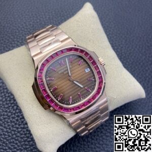PPF Custom Patek Philippe Nautilus 5711 Red Diamond Rose Gold Watch