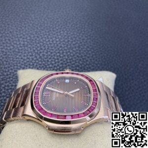 PPF Custom Patek Philippe Nautilus 5711 Red Diamond Rose Gold Watch
