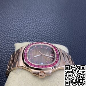 PPF Custom Patek Philippe Nautilus 5711 Red Diamond Rose Gold Watch
