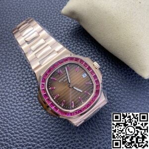 PPF Custom Patek Philippe Nautilus 5711 Red Diamond Rose Gold Watch