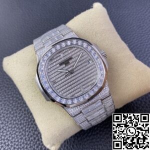 TW Factory Replica Patek Philippe Nautilus 5719/10G-010 Full Diamond Watch