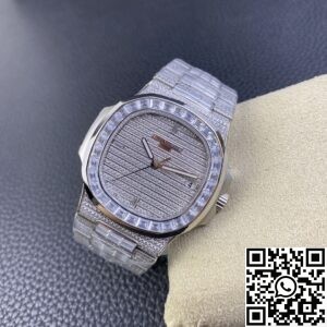 TW Factory Replica Patek Philippe Nautilus 5719/10G-010 Full Diamond Watch
