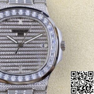TW Factory Replica Patek Philippe Nautilus 5719/10G-010 Full Diamond Watch