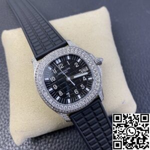PPF Factory Fake Patek Philippe Aquanaut 5069G-001 Women’s Diamond Watch