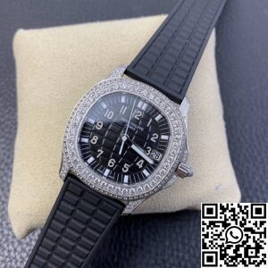 PPF Factory Fake Patek Philippe Aquanaut 5069G-001 Women’s Diamond Watch