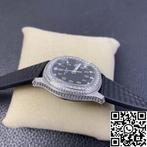 PPF Factory Fake Patek Philippe Aquanaut 5069G-001 Women’s Diamond Watch