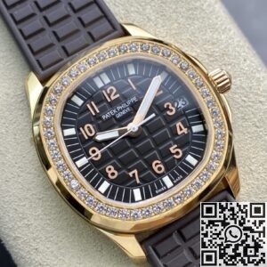 PPF Factory Replica Patek Philippe Aquanaut 5068R-001 Women's Rose Gold Diamond Watch