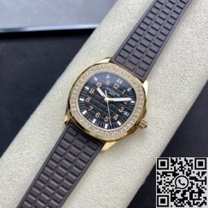 PPF Factory Replica Patek Philippe Aquanaut 5068R-001 Women's Rose Gold Diamond Watch