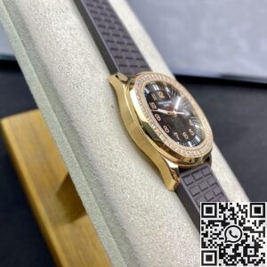 PPF Factory Replica Patek Philippe Aquanaut 5068R-001 Women's Rose Gold Diamond Watch