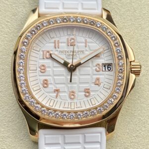PPF Factory Replica Patek Philippe Aquanaut 5068R-010 Women’s Rose Gold Diamond Watch