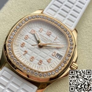 PPF Factory Replica Patek Philippe Aquanaut 5068R-010 Women’s Rose Gold Diamond Watch