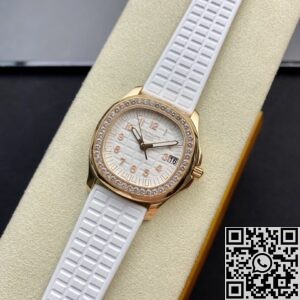 PPF Factory Replica Patek Philippe Aquanaut 5068R-010 Women’s Rose Gold Diamond Watch