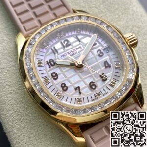 PPF Factory Fake Patek Philippe Aquanaut 5072R-001 Women’s Rose Gold Diamond Watch