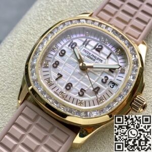PPF Factory Fake Patek Philippe Aquanaut 5072R-001 Women’s Rose Gold Diamond Watch