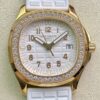 PPF Factory Replica Patek Philippe Aquanaut 5068R-010 Women’s Rose Gold Diamond Watch