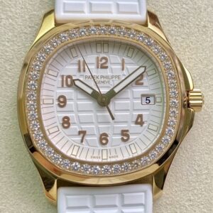 PPF Factory Replica Patek Philippe Aquanaut 5068R-010 Women’s Rose Gold Diamond Watch
